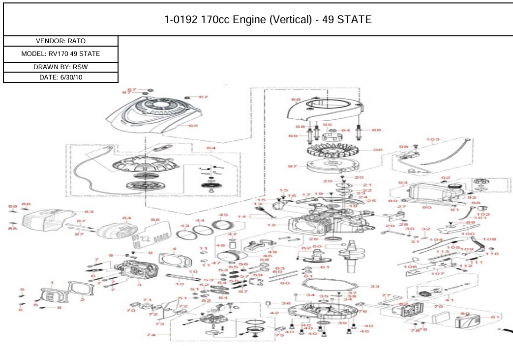 MITM 1-0192 engine repair parts